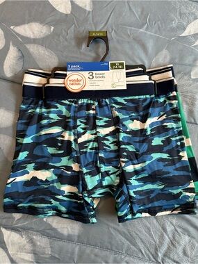 NWTS wonder nation Boys XL 3-Pack Boxer Briefs - Blue Camouflage Sz XL 14-16